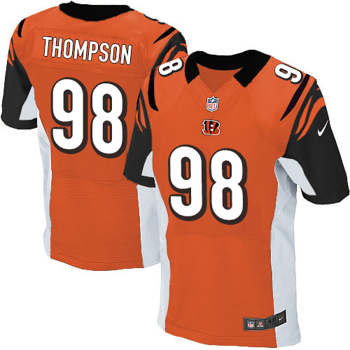 Men's Elite Brandon Thompson Nike Jersey Orange Alternate - #98 NFL Cincinnati Bengals